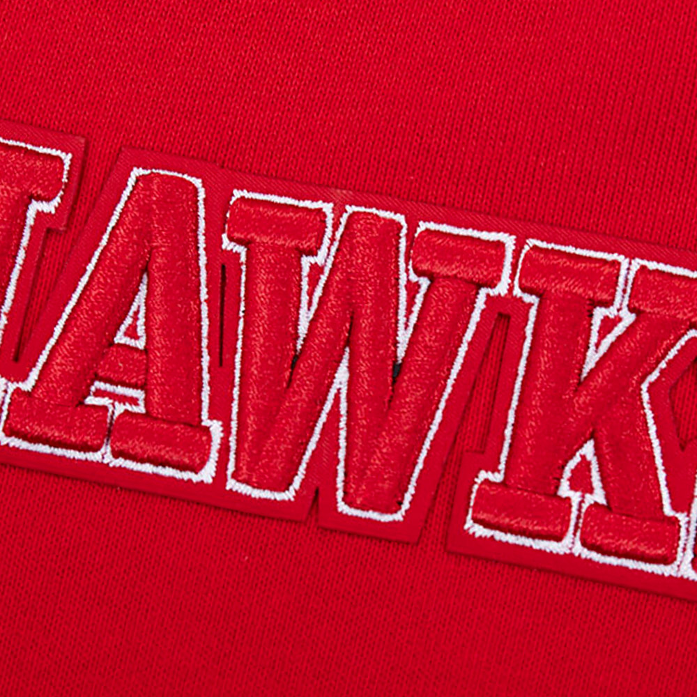 Men's Pro Standard Red Atlanta Hawks Script Tail Fleece Pullover Hoodie - Image 7