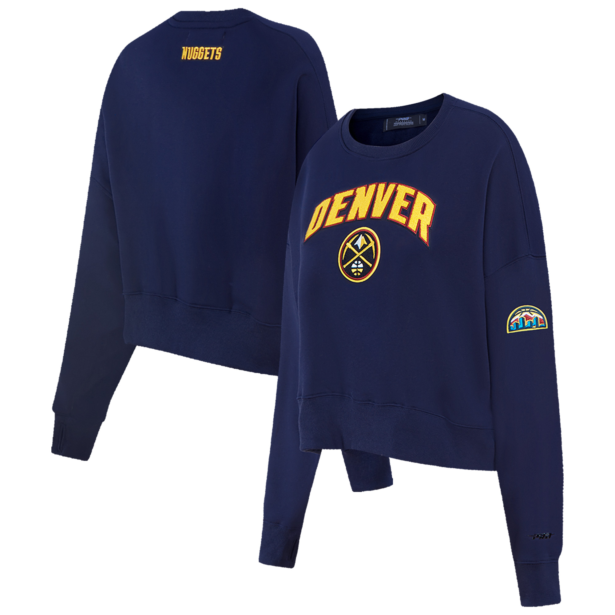 Women's Pro Standard Navy Denver Nuggets Classic Fleece Pullover Sweatshirt