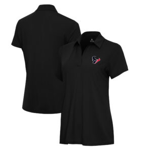 Women's Antigua  Black Houston Texans Era V-Neck Polo