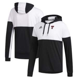 Men's adidas Black/White Texas Tech Red Raiders Legend Shooter Long Sleeve Hoodie T-Shirt