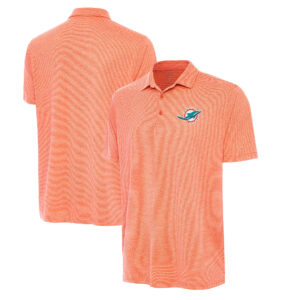 Men's Antigua Heather Orange Miami Dolphins  Scheme Polo