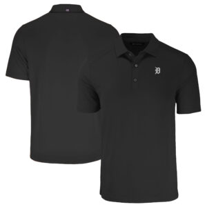 Men's Cutter & Buck Black Detroit Tigers Big & Tall Forge Eco Stretch Recycled Polo