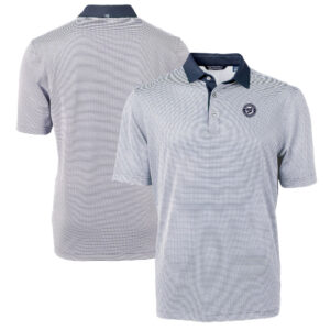 Men's Cutter & Buck Navy/White Washington Nationals Big & Tall Virtue Eco Pique Micro Stripe DryTec Polo
