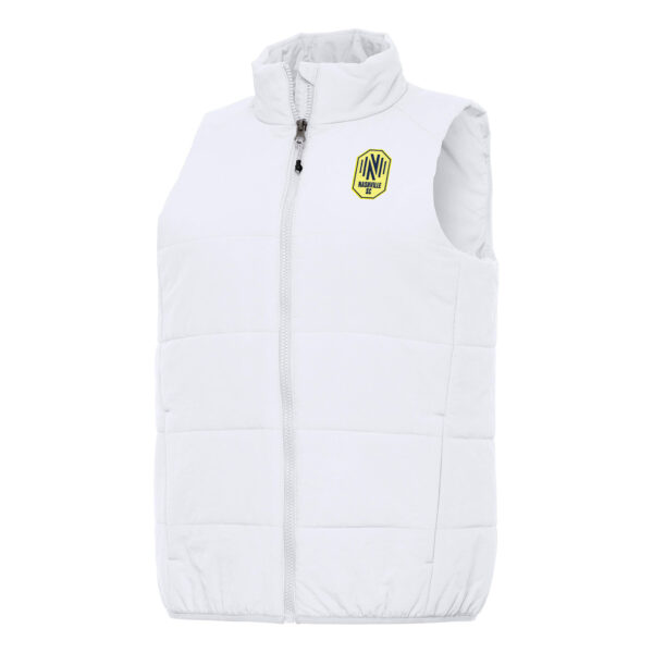 Women's Antigua White Nashville SC Experience Full-Zip Vest