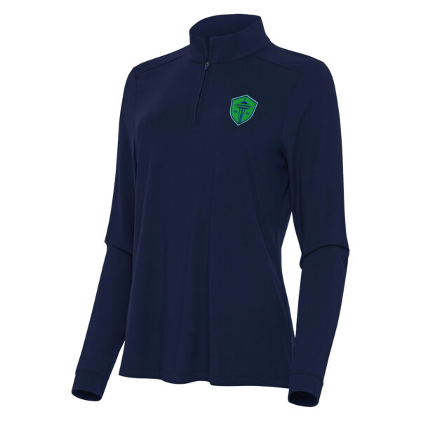 Women's Antigua Navy Seattle Sounders FC Logo Intent Quarter-Zip Top