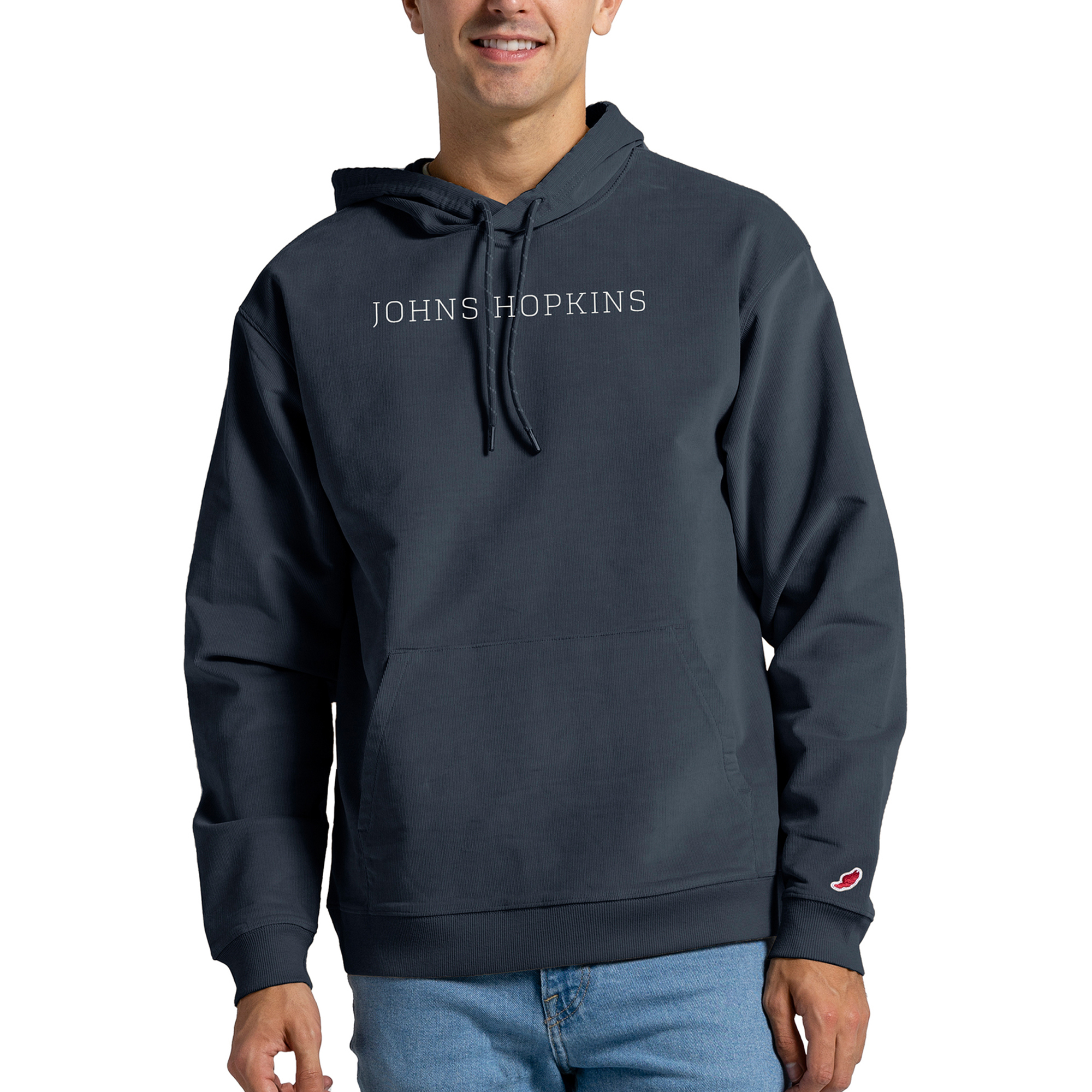 Men's League Collegiate Wear Navy Johns Hopkins Blue Jays Stretch Corduroy Pullover Hoodie