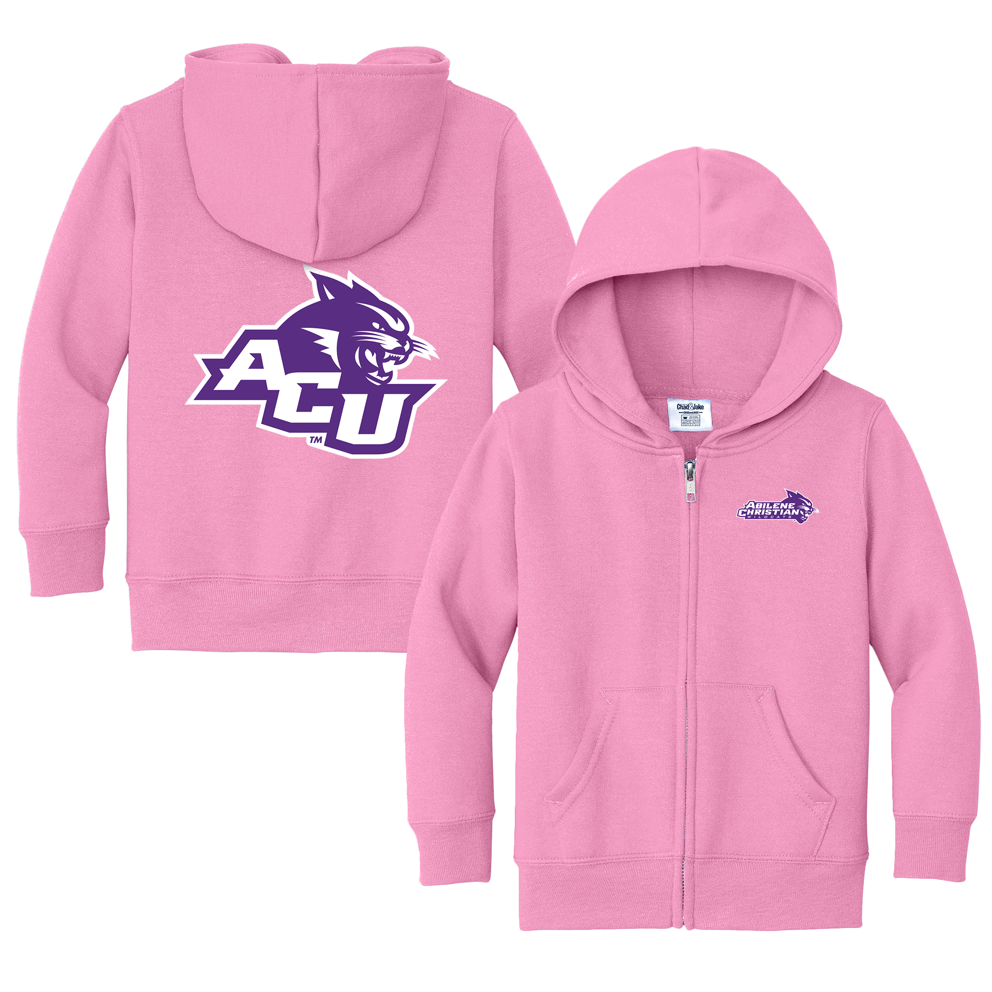 Toddler Chad & Jake Pink Abilene Christian University Wildcats Logo Full-Zip Hoodie Jacket