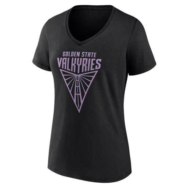 Women's Black Golden State Valkyries Primary Logo V-Neck T-Shirt - Image 6