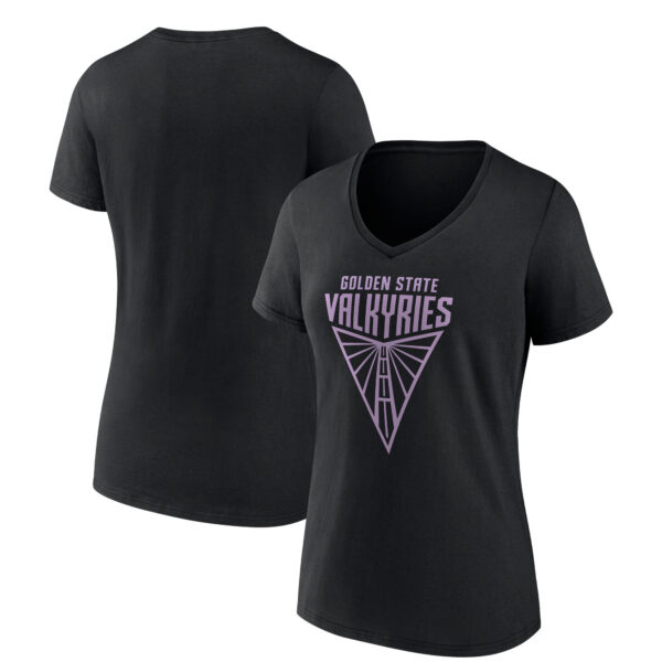 Women's Black Golden State Valkyries Primary Logo V-Neck T-Shirt
