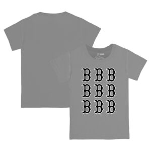 Toddler Tiny Turnip  Gray Boston Red Sox Logo Grid T-Shirt