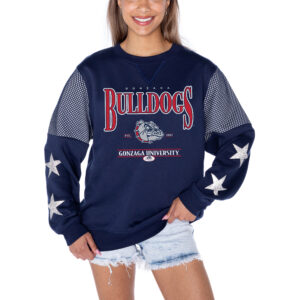 Women's Gameday Couture Navy Gonzaga Bulldogs Shining Spirit Fleece Pullover Sweatshirt
