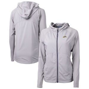 Women's Cutter & Buck  Gray Western Michigan Broncos Adapt Eco Knit Hybrid Recycled Full-Zip Jacket