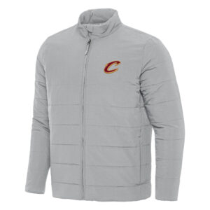 Men's Antigua Gray Cleveland Cavaliers Swelter Full-Zip Puffer Jacket