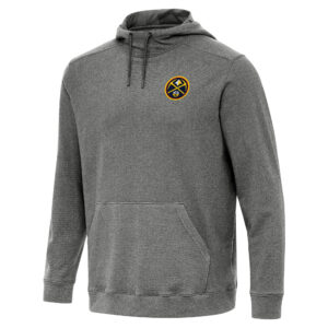 Men's Antigua Heather Black Denver Nuggets Cloud Pullover Hoodie
