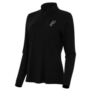 Women's Antigua Black San Antonio Spurs Intent Quarter-Zip Top