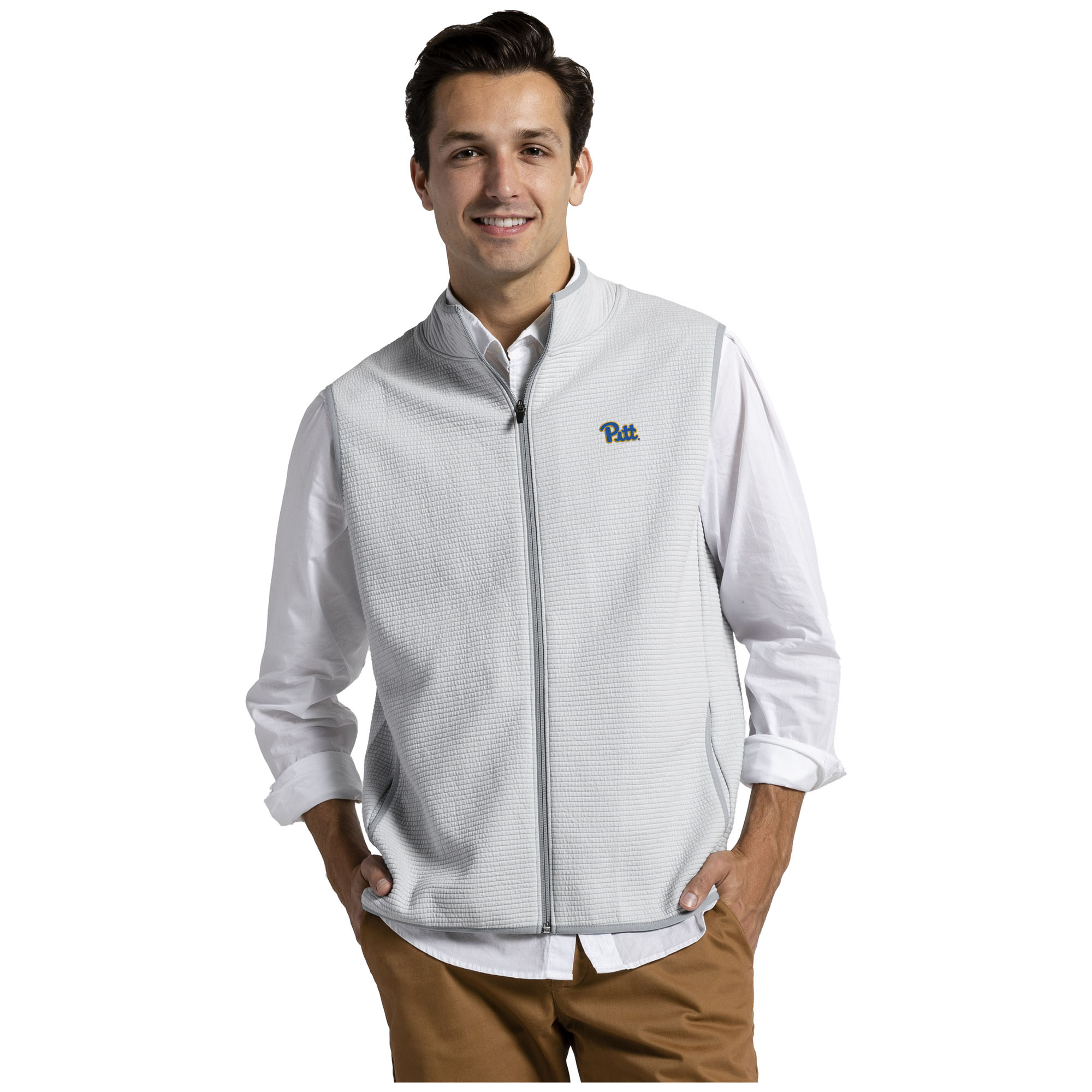 Men's League Collegiate Wear Gray Pitt Panthers Summit Full-Zip Vest