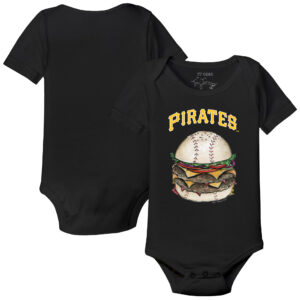 Infant Tiny Turnip Black Pittsburgh Pirates Burger Bodysuit
