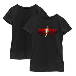 Girls Youth  Black Shazam! Logo T-Shirt