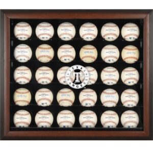 Texas Rangers Logo Brown Framed 30-Ball Display Case