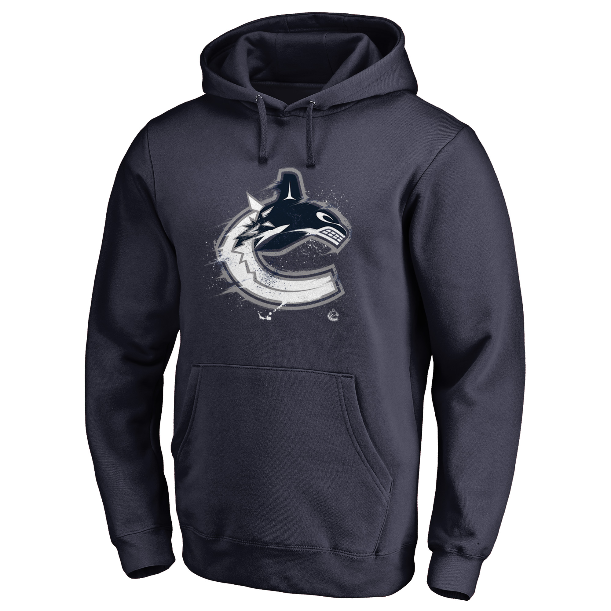 Men's Navy Vancouver Canucks Splatter Logo Pullover Hoodie