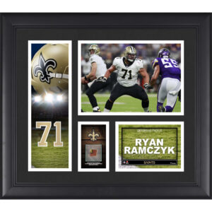 Ryan Ramczyk New Orleans Saints Framed 15" x 17" Player Collage with a Piece of Game-Used Football