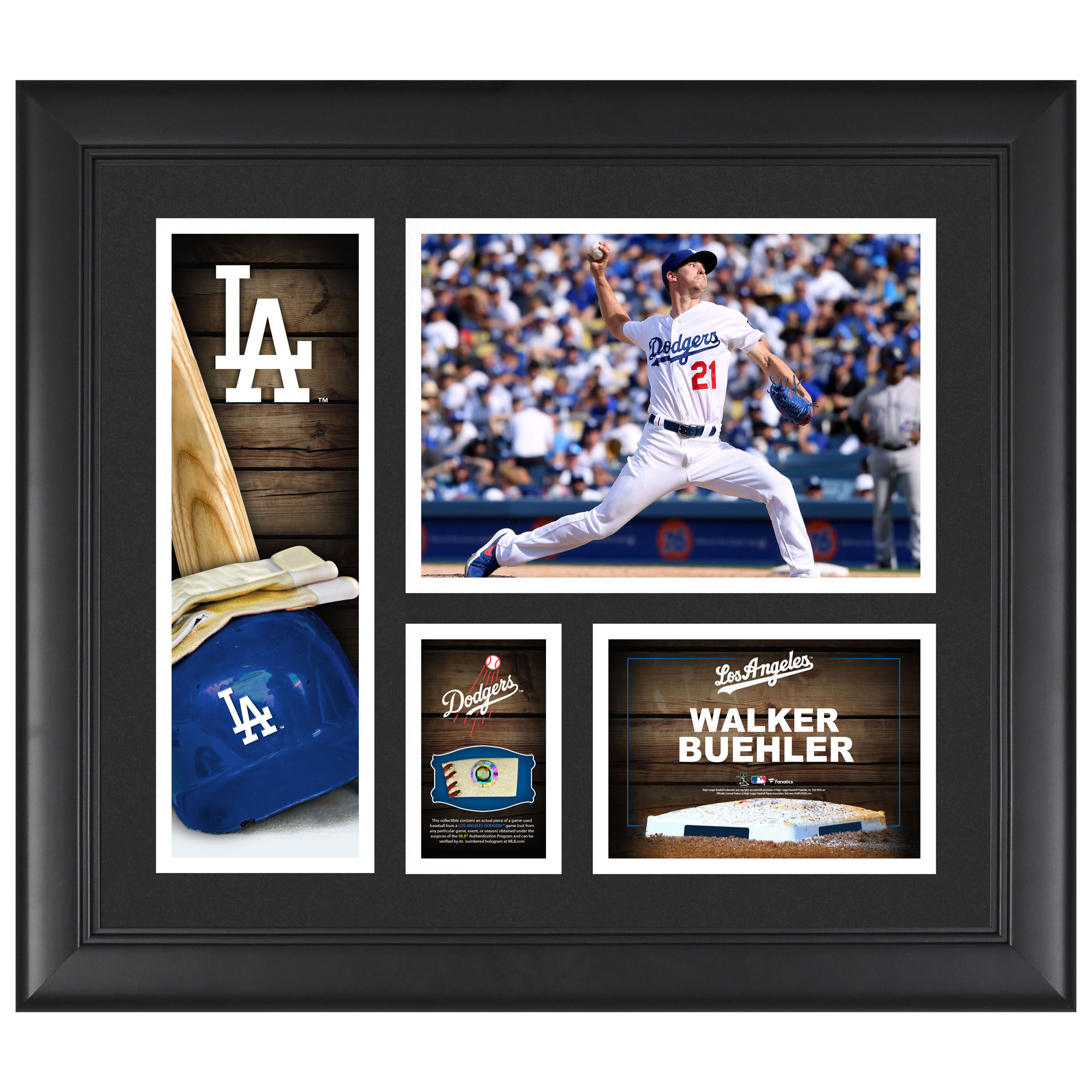 Walker Buehler Los Angeles Dodgers Framed 15" x 17" Player Collage with a Piece of Game-Used Ball