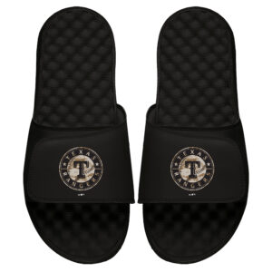 Men's ISlide Black Texas Rangers Camo Logo Slide Sandals