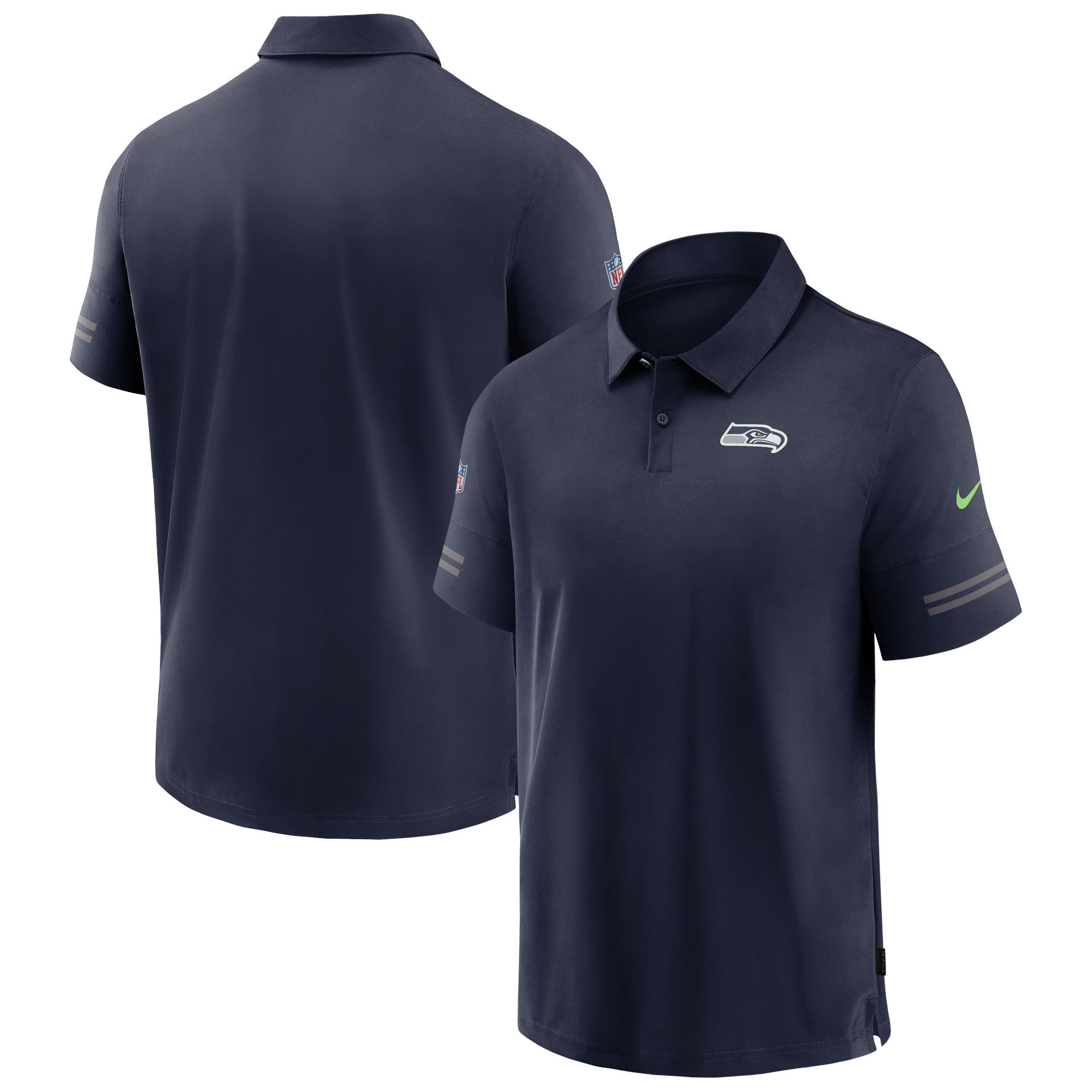 Men's Nike College Navy Seattle Seahawks Logo Sideline Elite Performance Polo - Image 5