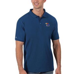 Men's Antigua Royal Kansas Jayhawks Legacy Pique Polo