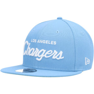 Men's New Era Powder Blue Los Angeles Chargers Script Original Fit 9FIFTY Snapback Hat