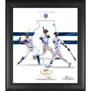 Chicago Cubs Framed 15" x 17" Franchise Foundations Collage with a Piece of Game Used Baseball - Limited Edition of 312