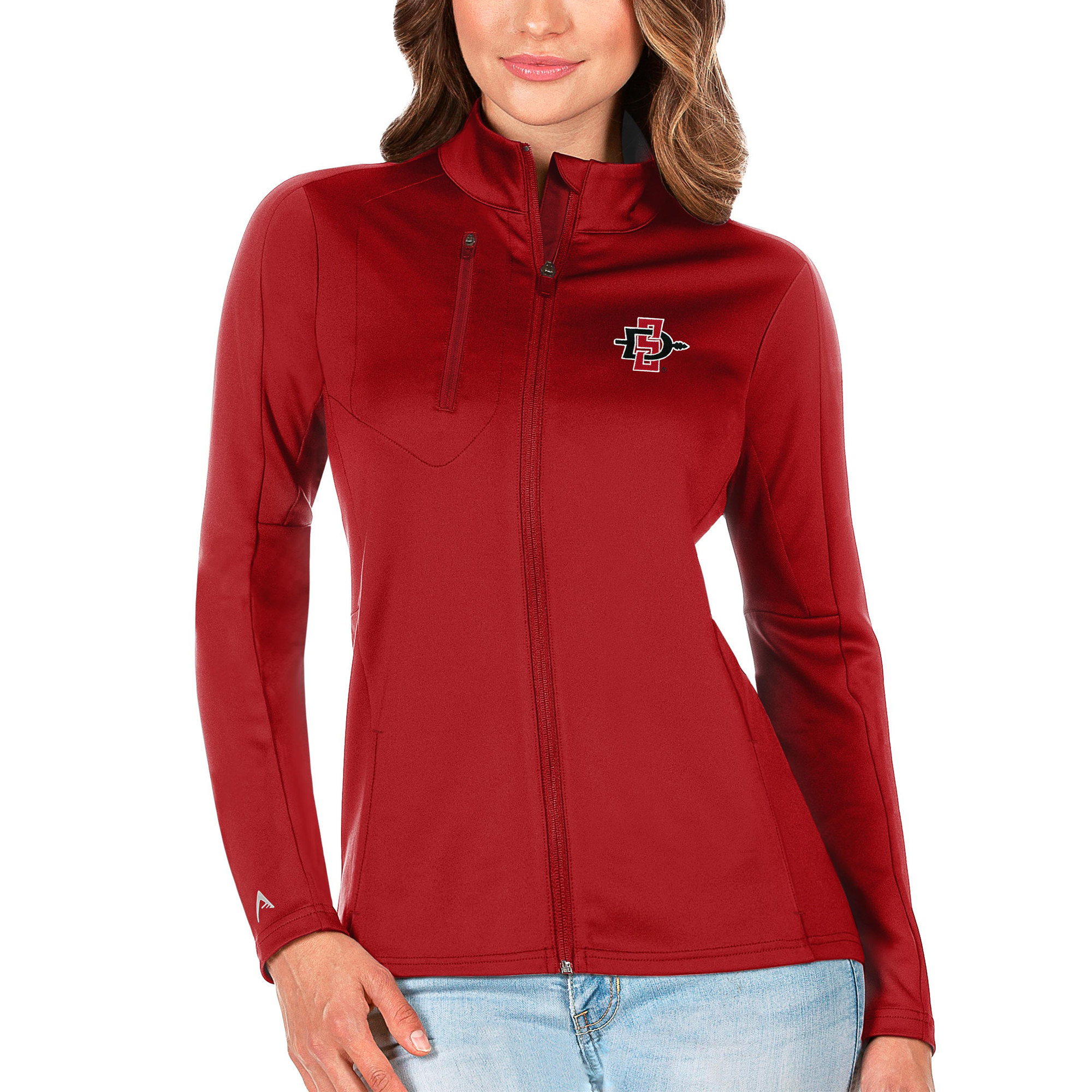 Women's Antigua Cardinal San Diego State Aztecs Generation Full-Zip Jacket