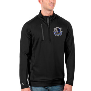 Men's Antigua Black Dallas Mavericks Generation Quarter-Zip Pullover Jacket