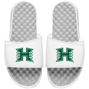 Men's ISlide White Hawaii Warriors Primary Logo Slide Sandals