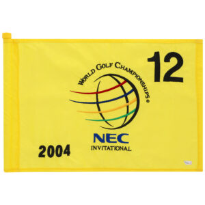 PGA TOUR Event-Used #12 Yellow Pin Flag from the NEC Invitational on August 19-22 2004