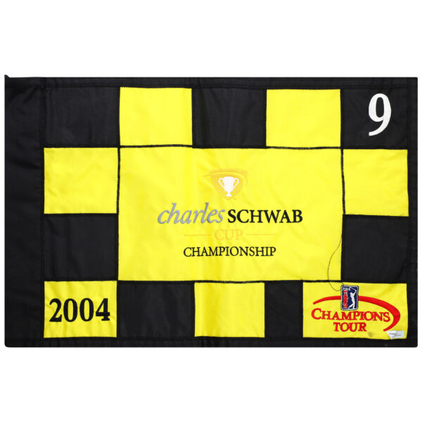 Event-Used #9 Yellow and Black Pin Flag from The Charles Schwab Cup Championship on October 22nd to 24th 2004