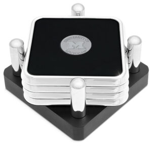 Silver Michigan Wolverines 4-Piece Square Coaster Set