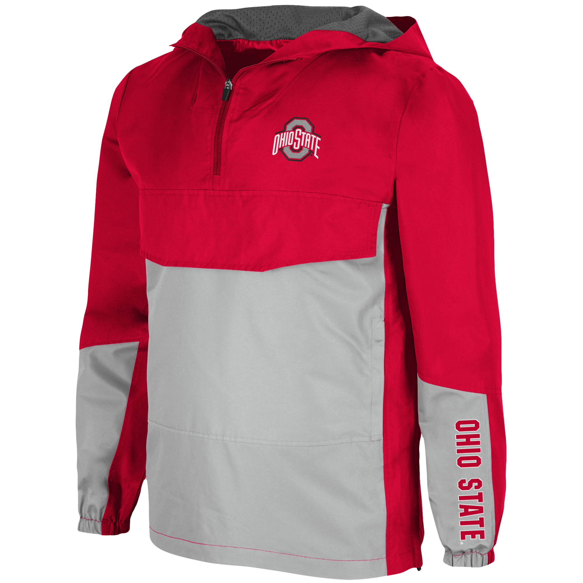 Men's Colosseum Scarlet Ohio State Buckeyes Freeway Theory Quarter-Zip Anorak Hoodie - Image 6