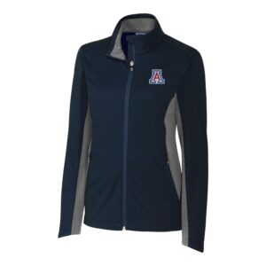 Women's Cutter & Buck Navy Arizona Wildcats Navigate Softshell Full-Zip Jacket