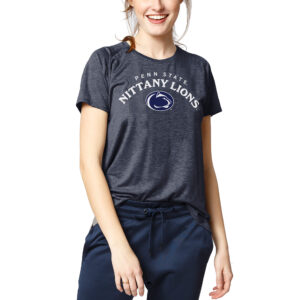 Women's League Collegiate Wear Heathered Navy Penn State Nittany Lions Tri-Flex T-Shirt