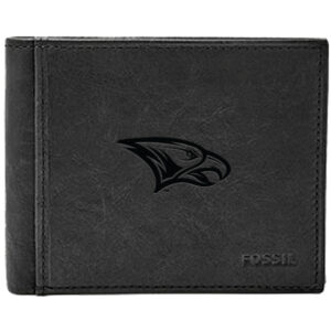 Men's Fossil Black North Carolina Central Eagles Ingram RFID Flip ID Bi-Fold Wallet