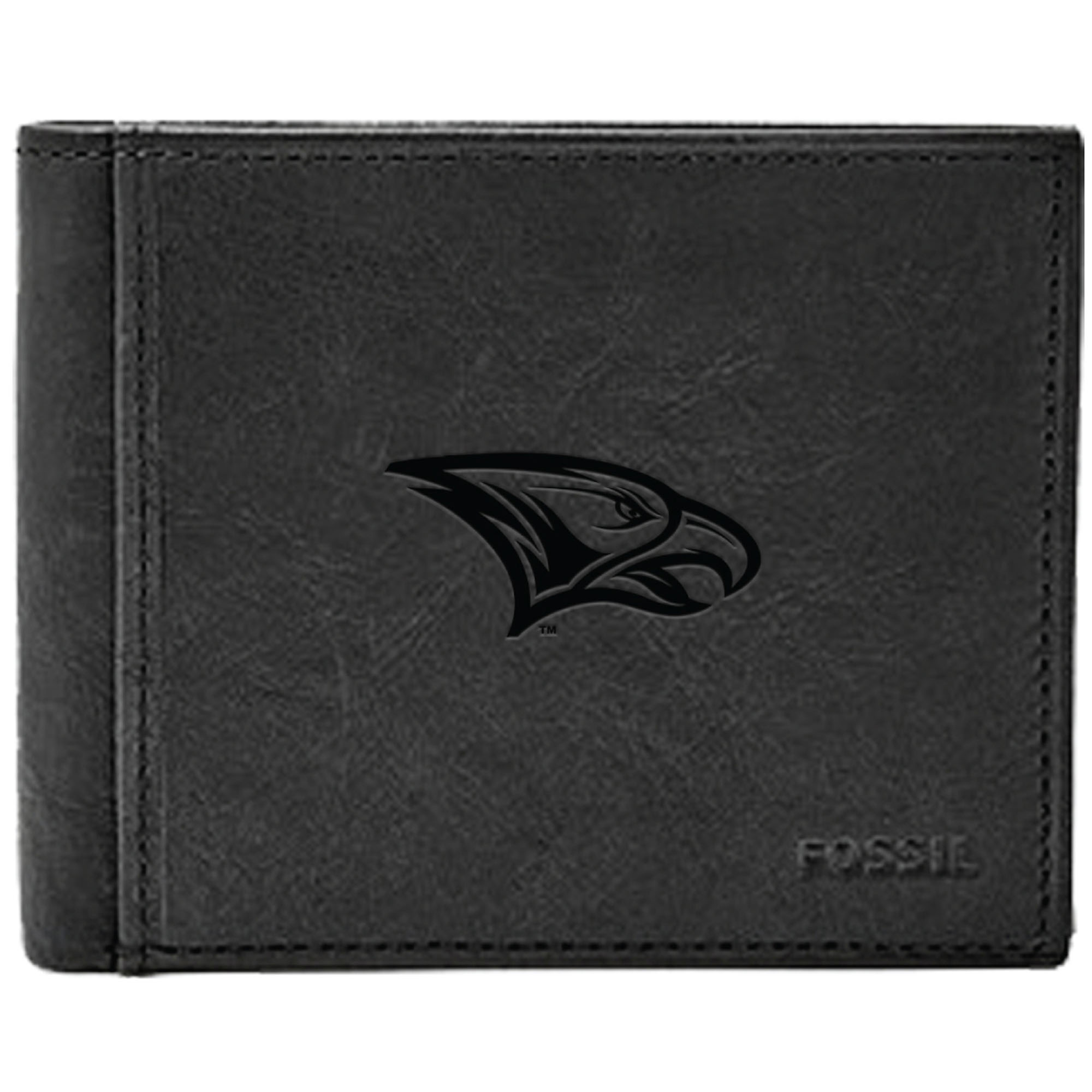 Men's Fossil Black North Carolina Central Eagles Ingram RFID Flip ID Bi-Fold Wallet