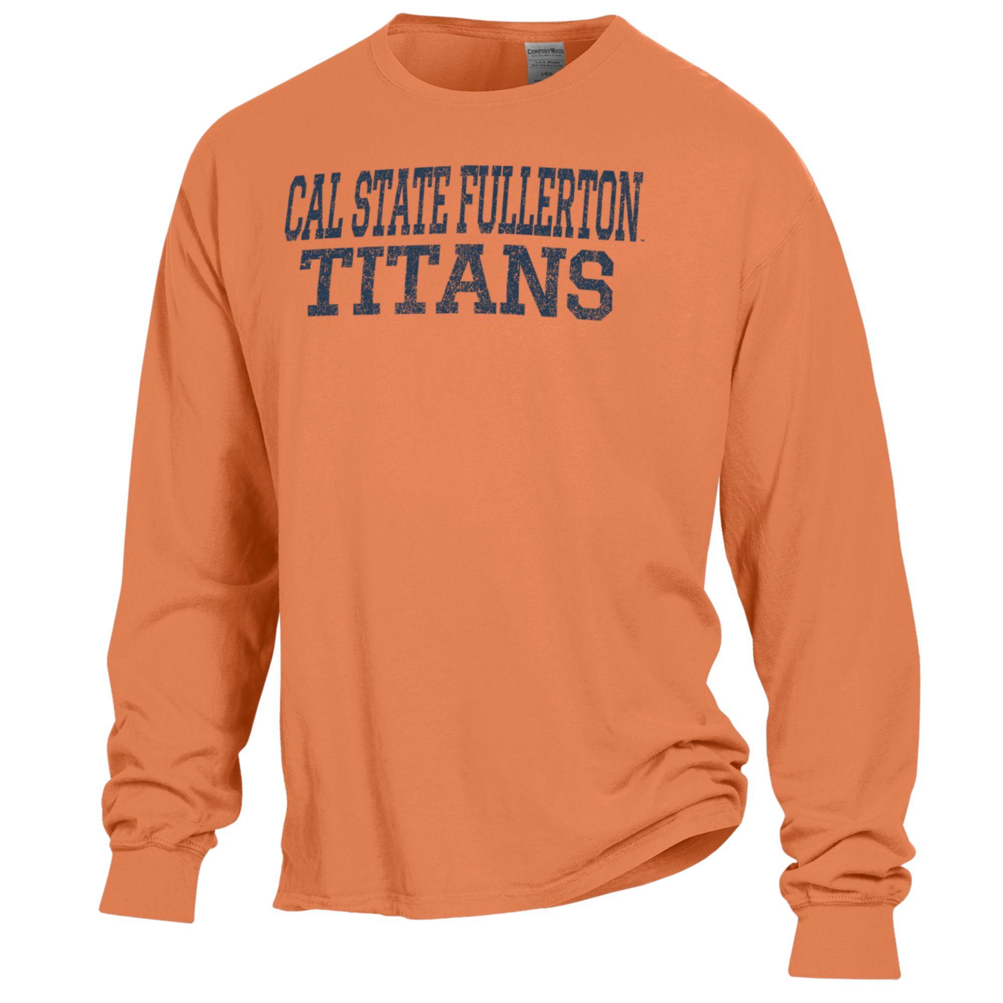 Men's ComfortWash Orange Cal State Fullerton Titans Stack Garment Dyed Long Sleeve T-Shirt - Image 3