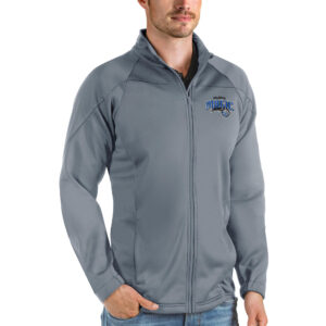 Men's Antigua Charcoal Orlando Magic Links Full-Zip Golf Jacket