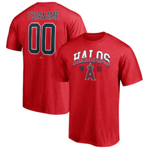 Men's Red Los Angeles Angels Hometown Legend Personalized Name & Number T-Shirt