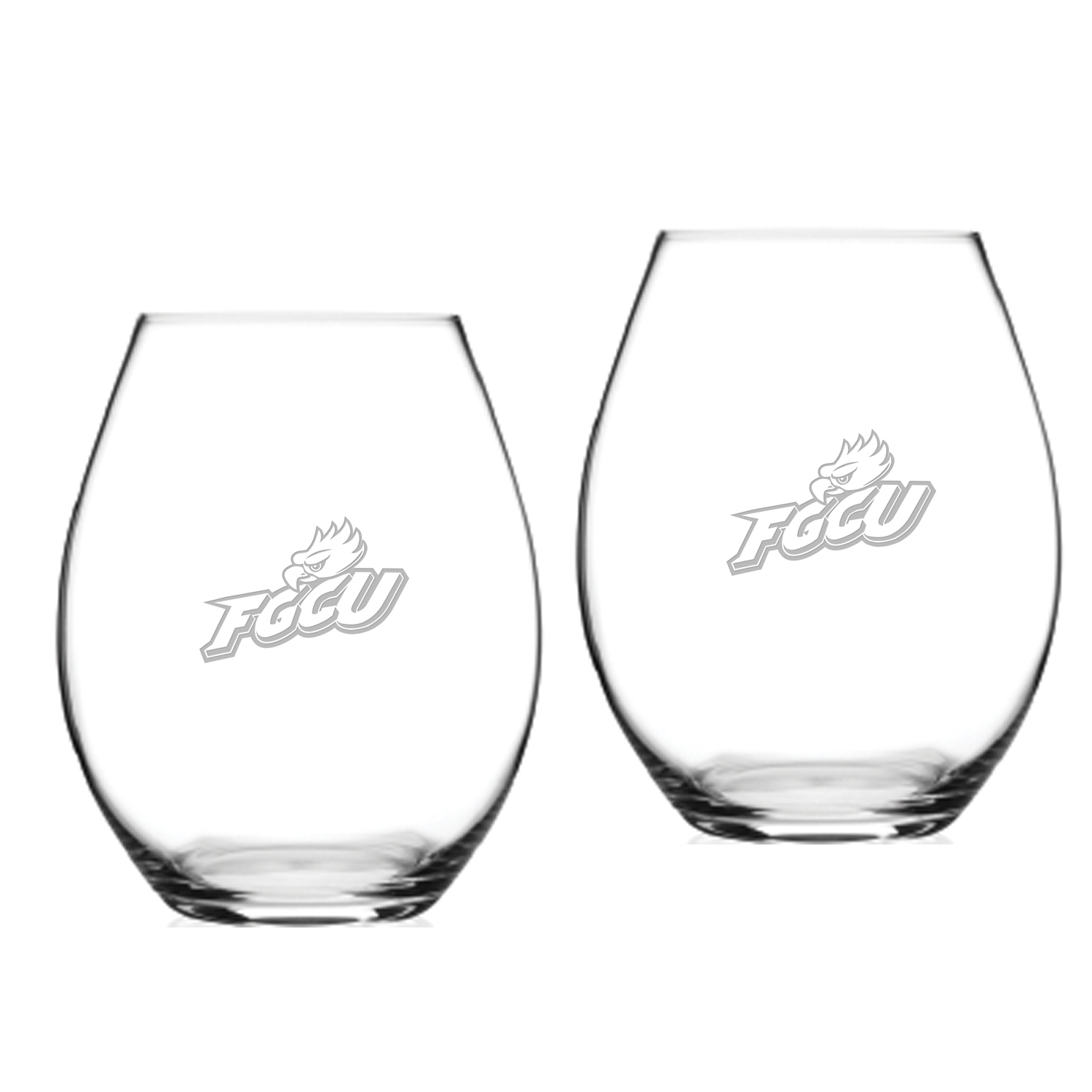 Florida Gulf Coast Eagles 20oz. 2-Piece Riedel Stemless Wine Glass Set