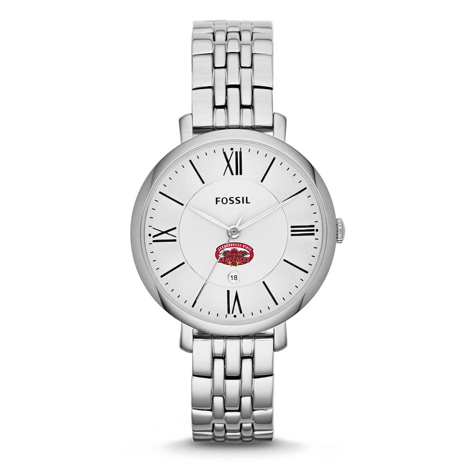 Women's Fossil Silver Jacksonville State Gamecocks Jacqueline Stainless Steel Watch