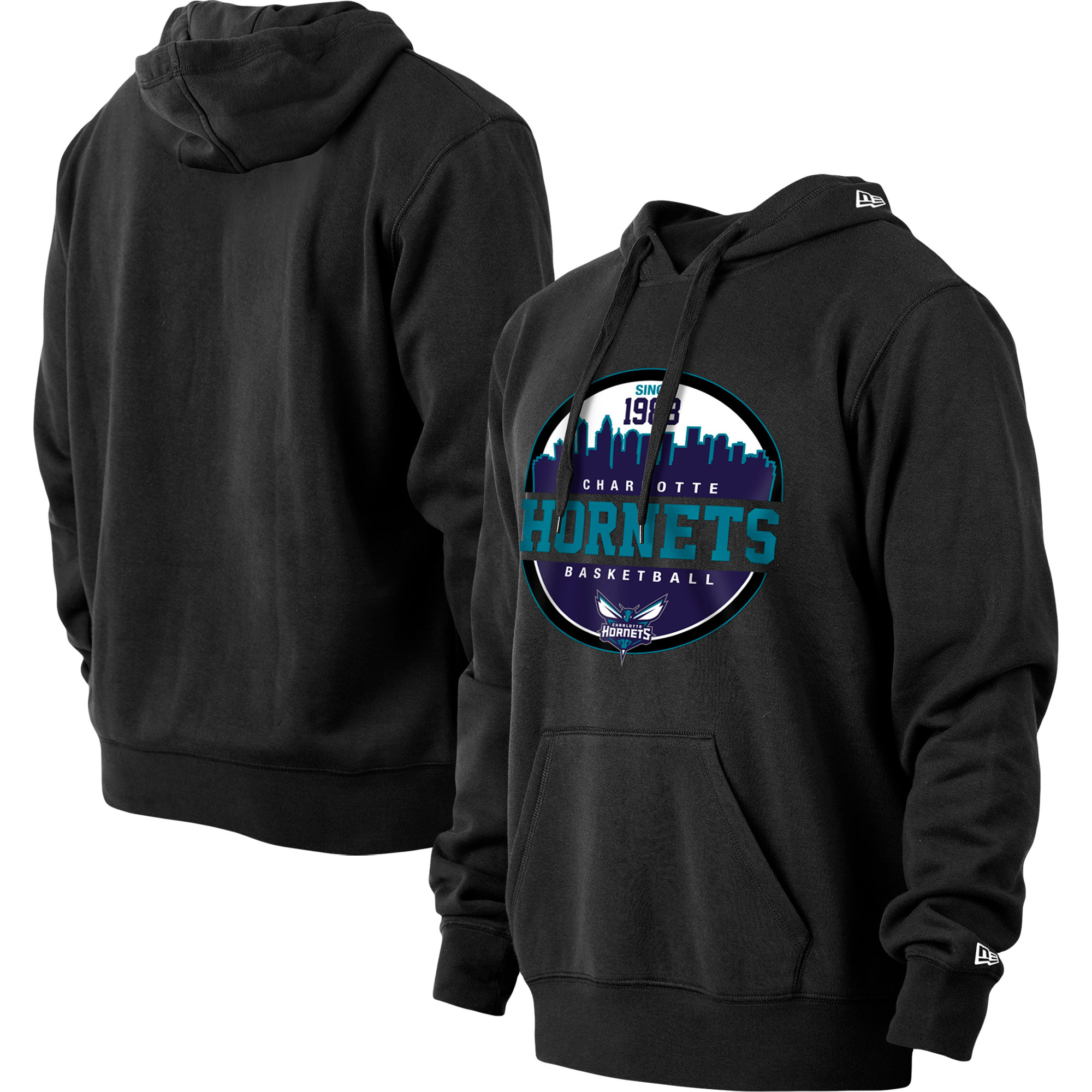 Men's New Era Black Charlotte Hornets Localized Pullover Hoodie - Image 2
