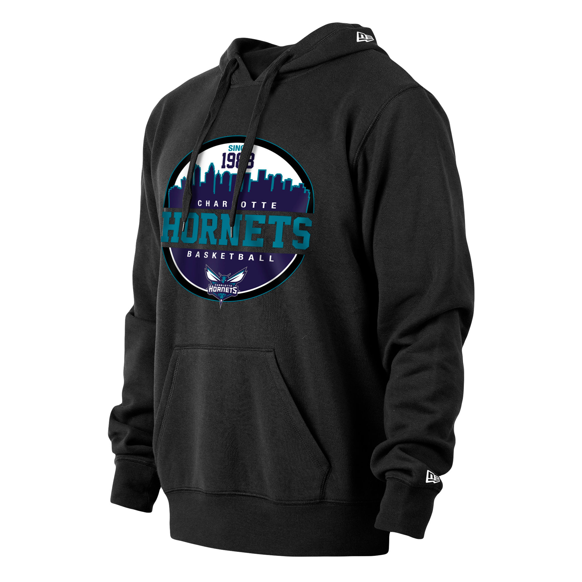 Men's New Era Black Charlotte Hornets Localized Pullover Hoodie - Image 3