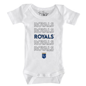 Infant Tiny Turnip White Kansas City Royals Stacked Bodysuit